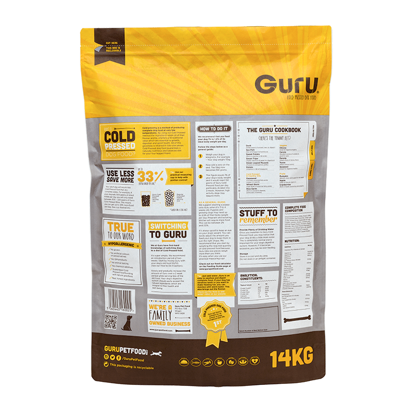 Full On Feast 14kg Healthy Cold Pressed Dog Food Guru Pet Food